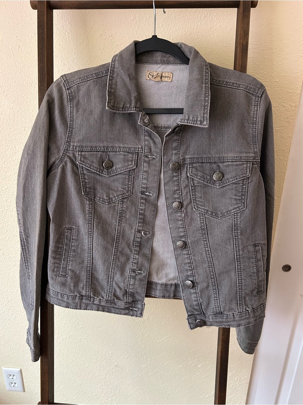 Earl Jeans Gray Denim Jacket - Button Front